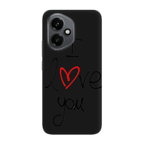 Honor Magic 400 i love you Black Colored Silicone TPU Θήκη